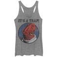 thumbnail image 1 of Women's Star Wars It's a Trap Admiral Ackbar Racerback Tank Top Gray Heather Large, 1 of 3