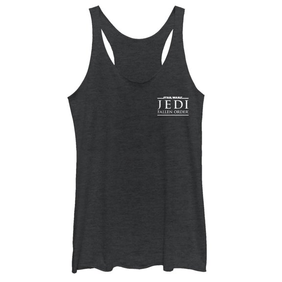Women's Star Wars Jedi: Fallen Order Badge Logo Racerback Tank Top Black Heather 2X Large