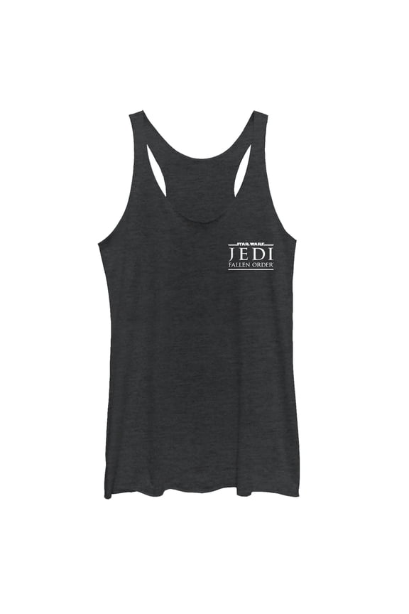 Women's Star Wars Jedi: Fallen Order Badge Logo  Racerback Tank Top Black Heather X Small