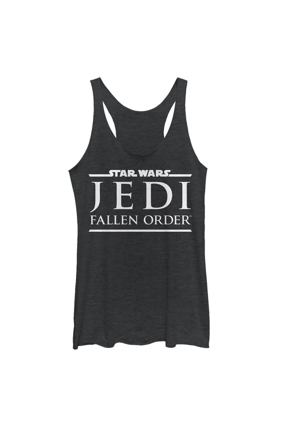 Women's Star Wars Jedi: Fallen Order Classic Logo Racerback Tank Top Black Heather Medium