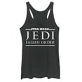 thumbnail image 1 of Women's Star Wars Jedi: Fallen Order Classic Logo Racerback Tank Top Black Heather X Small, 1 of 3