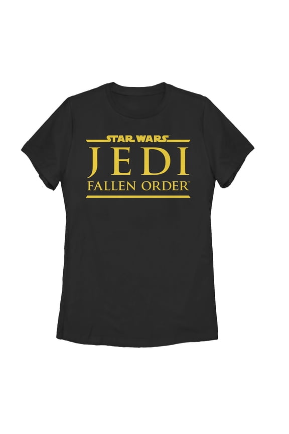 Women's Star Wars Jedi: Fallen Order Golden Logo Graphic Tee Black Medium