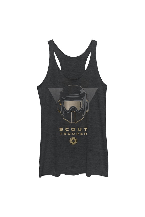 Women's Star Wars Jedi: Fallen Order Scout Trooper Helmet Racerback Tank Top Black Heather X Large