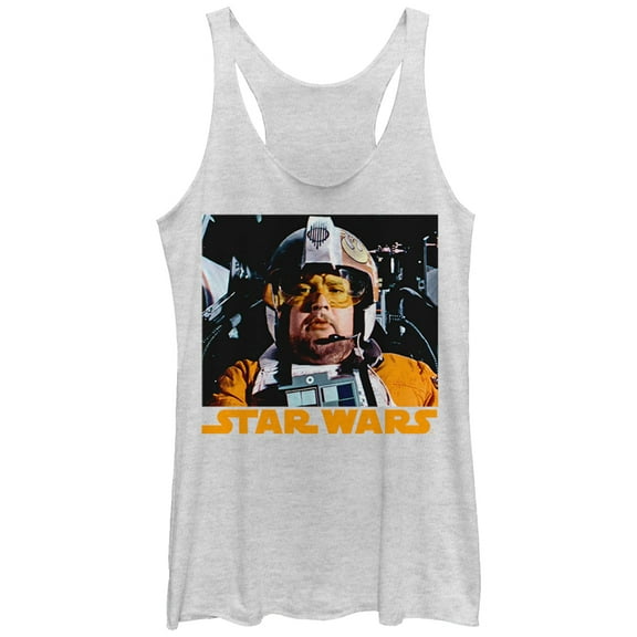 Women's Star Wars Jek Tono Porkins  Racerback Tank Top White Heather Small