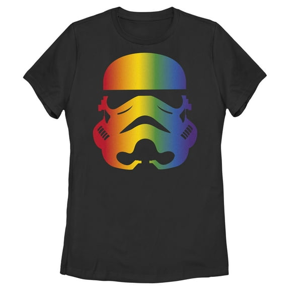 Women's Star Wars Large Rainbow Pride Stormtrooper  Graphic Tee Black X Large