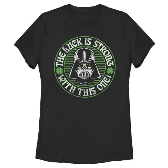 Women's Star Wars Luck is Strong  Graphic Tee Black Large