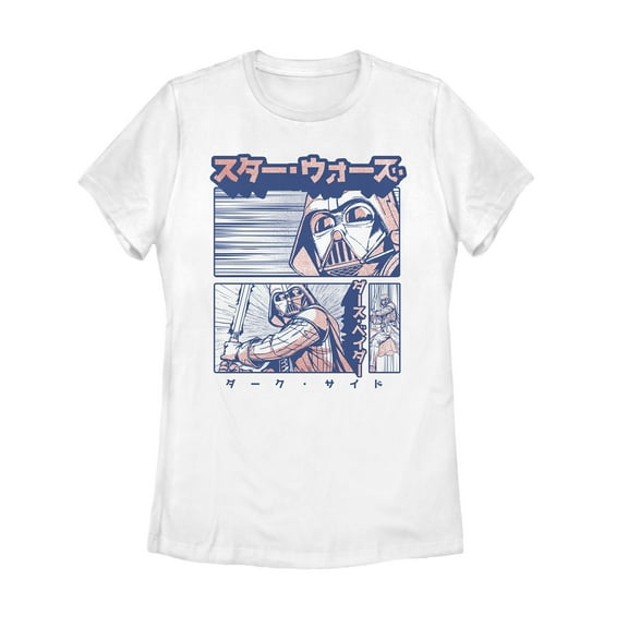 Women's Star Wars Manga Darth Vader Scene  Graphic Tee White 2X Large