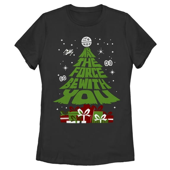 Women's Star Wars May the Christmas Gifts Be With You Graphic Tee Black X Large