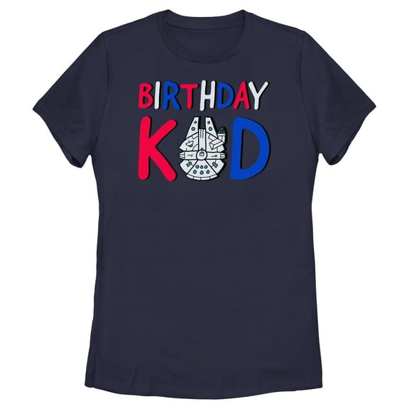Women's Star Wars Millennium Falcon Birthday Kid  Graphic T-Shirt