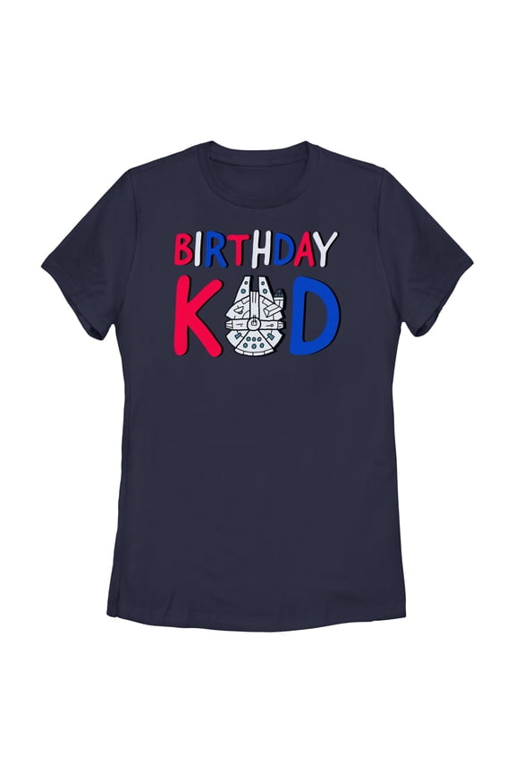 Women's Star Wars Millennium Falcon Birthday Kid Graphic T-Shirt