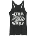 thumbnail image 1 of Women's Star Wars Millennium Falcon Initiate Hyperdrive Racerback Tank Top Black Heather Medium, 1 of 3