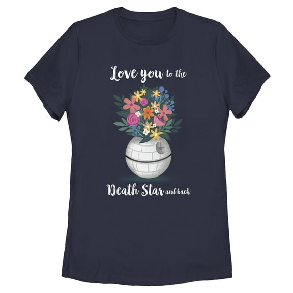 Women's Star Wars Mother's Day Love You to the Death Star and Back  Graphic Tee Navy Blue Small