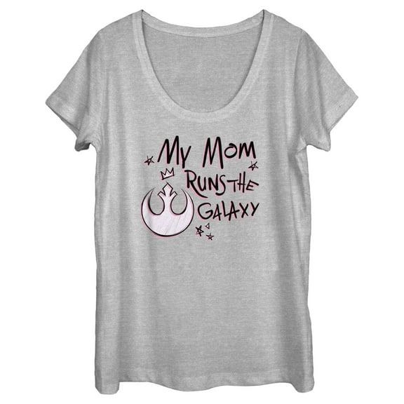 Women's Star Wars Mother's Day Mom Runs Galaxy  Graphic Tee Athletic Heather Medium