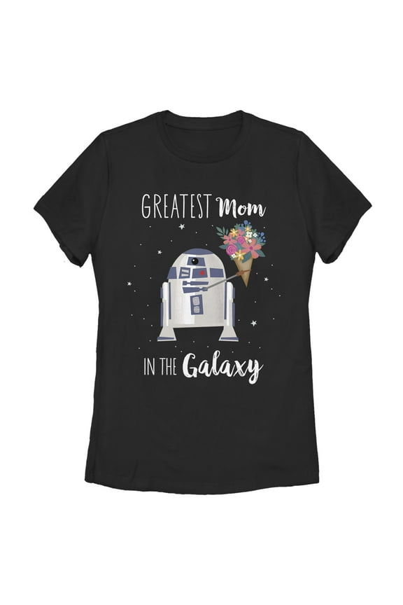 Women's Star Wars Mother's Day R2-D2 Greatest Mom in the Galaxy Graphic Tee Black X Large