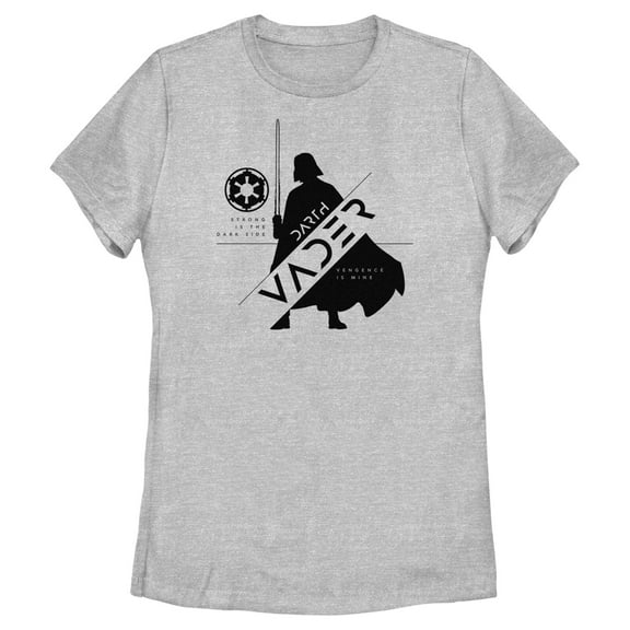 Women's Star Wars: Obi-Wan Kenobi Darth Vader Strong is the Dark Side Silhouette Graphic Tee Athletic Heather Medium