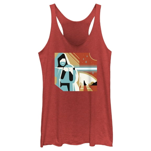 Women's Star Wars: Obi-Wan Kenobi Geometric Obi-Wan Racerback Tank Top Red Heather X Small