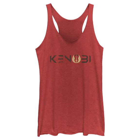 Women's Star Wars: Obi-Wan Kenobi Jedi Kenobi Logo Racerback Tank Top Red Heather 2X Large