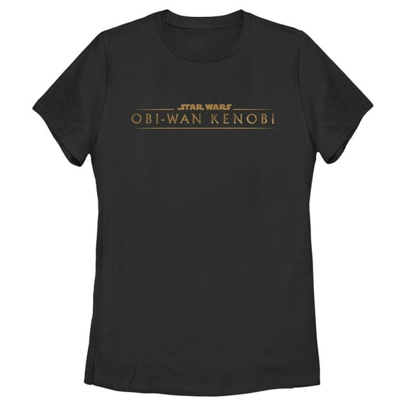 Women's Star Wars: Obi-Wan Kenobi Original Series Logo Gold Graphic Tee Black Large