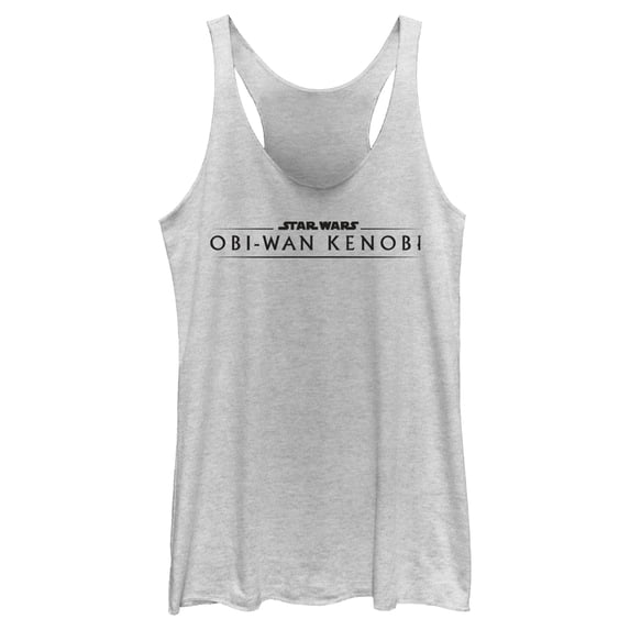 Women's Star Wars: Obi-Wan Kenobi Original Series Logo Racerback Tank Top White Heather Small