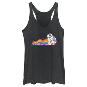 Women's Star Wars Pride Rainbow BB-8 Racerback Tank Top Black Heather Small