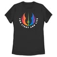 thumbnail image 1 of Women's Star Wars Pride Rainbow Jedi Order Symbol For Light and Life Graphic Tee Black Small, 1 of 4