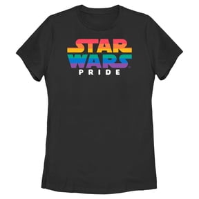Women's Star Wars Pride Rainbow Logo Graphic Tee Black Small