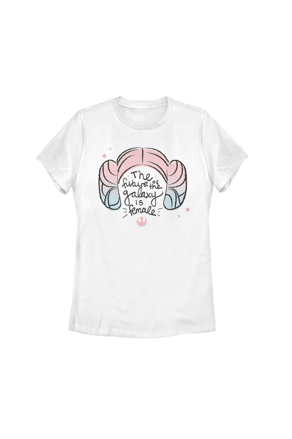 Women's Star Wars Princess Leia Future Galaxy is Female Graphic Tee White 2X Large