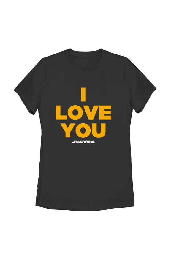 Women's Star Wars Princess Leia I Love You Graphic Tee Black Small
