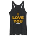 thumbnail image 1 of Women's Star Wars Princess Leia I Love You  Racerback Tank Top Black Heather Medium, 1 of 3