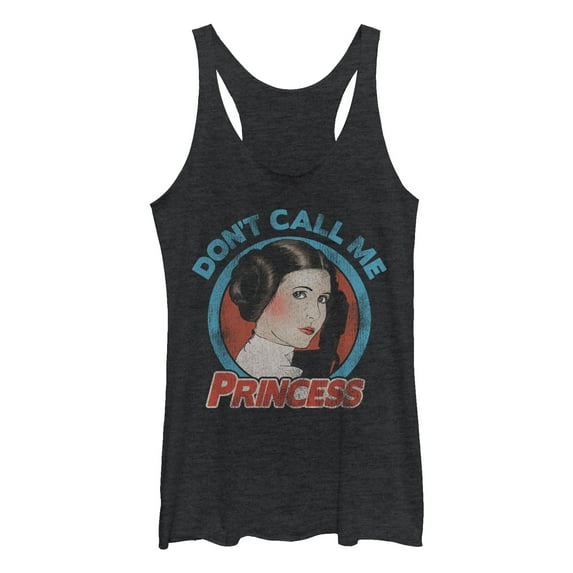 Women's Star Wars Princess Leia Racerback Tank Top Black Heather 2X Large