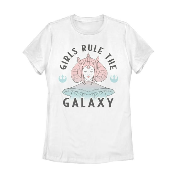 Women's Star Wars Queen Amidala Rule Galaxy  Graphic Tee White 2X Large