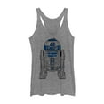 thumbnail image 1 of Women's Star Wars R2-D2 Detailed Droid  Racerback Tank Top Gray Heather X Large, 1 of 3
