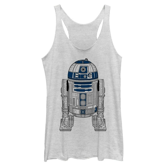 Women's Star Wars R2-D2 Detailed Droid Racerback Tank Top White Heather Small