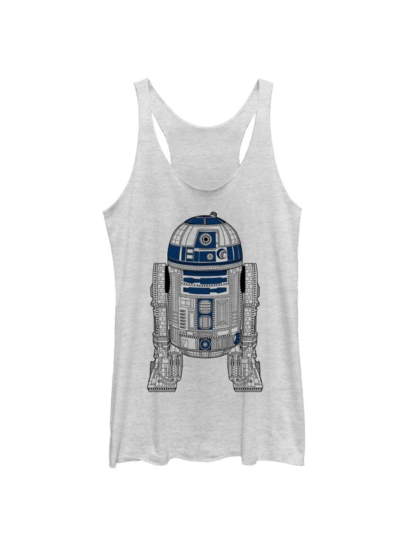Women's Star Wars R2-D2 Detailed Droid Racerback Tank Top White Heather X Small