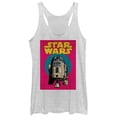 thumbnail image 1 of Women's Star Wars R2-D2 Trading Card Racerback Tank Top White Heather Large, 1 of 3