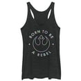 thumbnail image 1 of Women's Star Wars Rainbow Born to Be a Rebel Racerback Tank Top Black Heather Large, 1 of 3