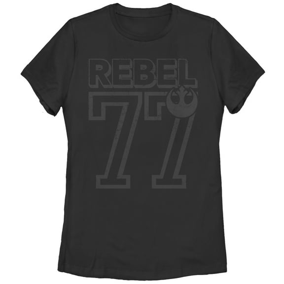Women's Star Wars Rebel 77  Graphic Tee Black X Large