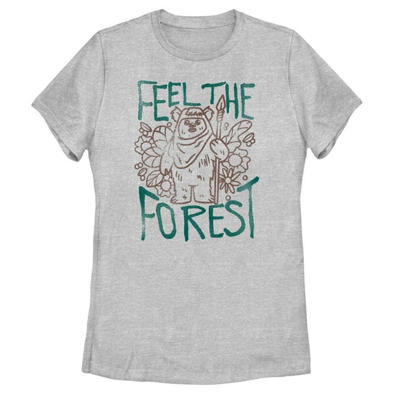Women's Star Wars: Return of the Jedi Feel the Forest Graphic Tee Athletic Heather Medium