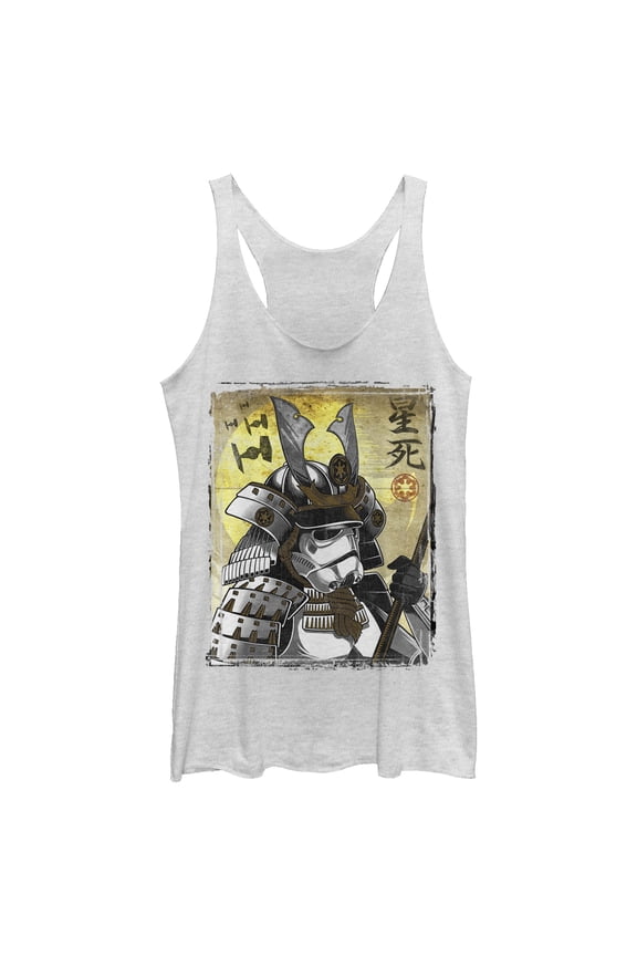 Women's Star Wars Samurai Stormtrooper Racerback Tank Top White Heather Small