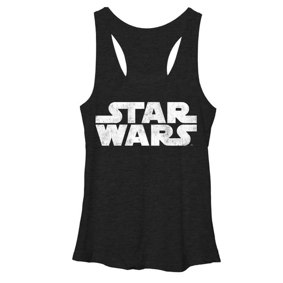 Women's Star Wars Simple Logo  Racerback Tank Top Black Heather X Large