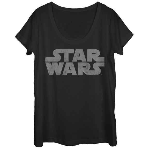 Women's Star Wars Simple Logo  Scoop Neck Black Large