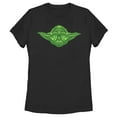 thumbnail image 1 of Women's Star Wars St. Patrick's Yoda Clover Face  Graphic Tee Black Small, 1 of 4
