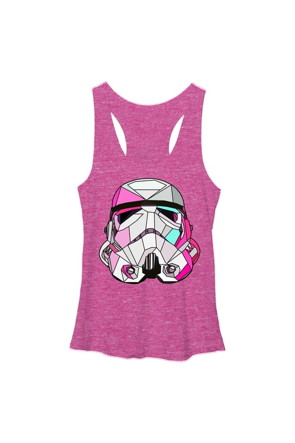 Women's Star Wars Stained Glass Stormtrooper Racerback Tank Top Pink Heather X Large