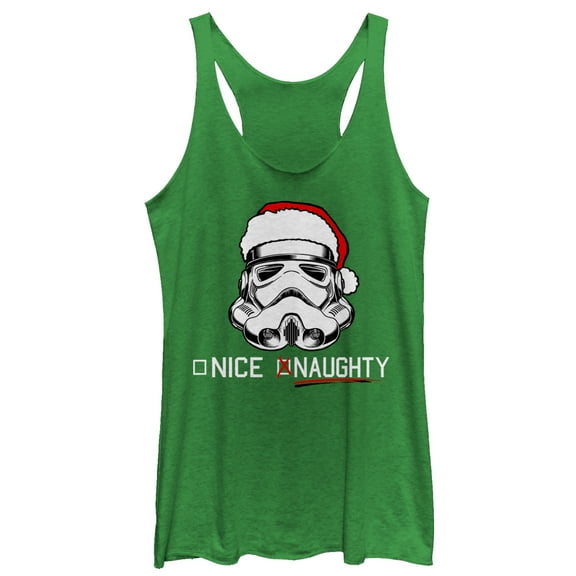 Women's Star Wars Stormtrooper Naughty List  Racerback Tank Top Envy Green Medium