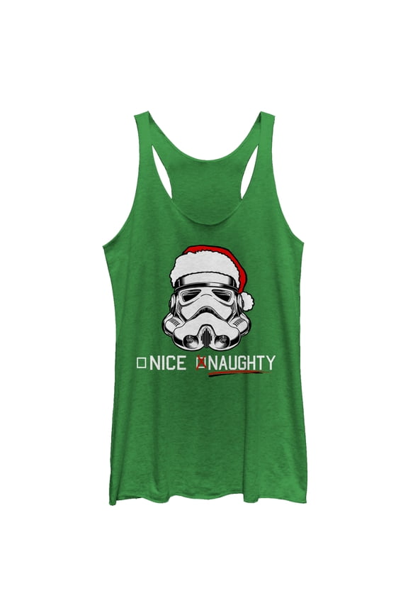 Women's Star Wars Stormtrooper Naughty List  Racerback Tank Top Envy Green Medium