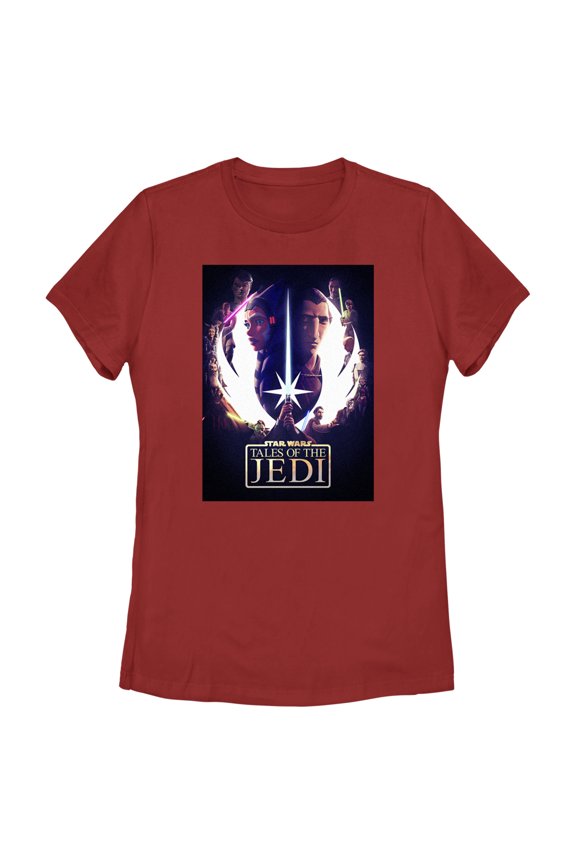 Women's Star Wars: Tales of the Jedi Epic Poster Graphic Tee Red Large