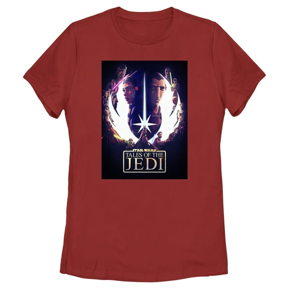 Women's Star Wars: Tales of the Jedi Epic Poster Graphic Tee Red Medium