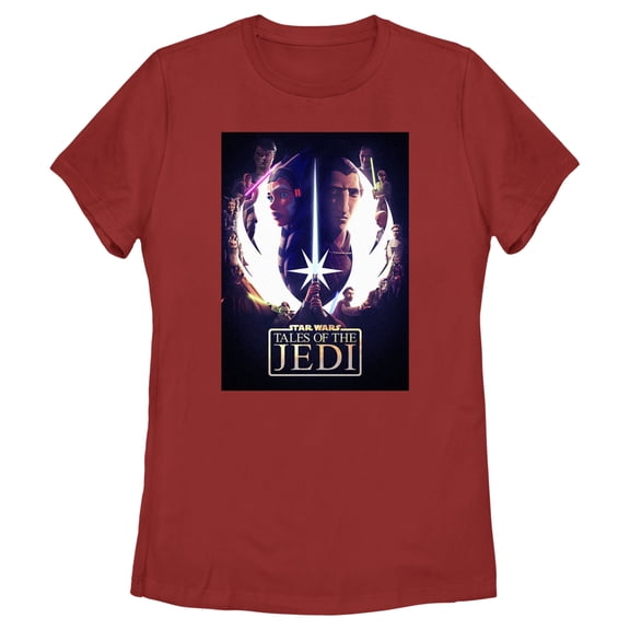 Women's Star Wars: Tales of the Jedi Epic Poster Graphic Tee Red Small