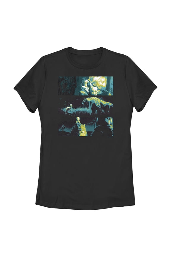 Women's Star Wars: Tales of the Jedi Sabretooth Scenes  Graphic Tee Black Medium