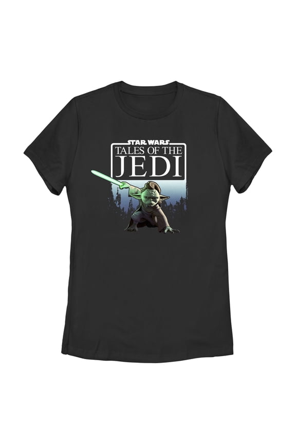 Women's Star Wars: Tales of the Jedi Yaddle Poster Graphic Tee Black Medium